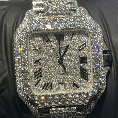  Santos Iced Out Moissanite Watch