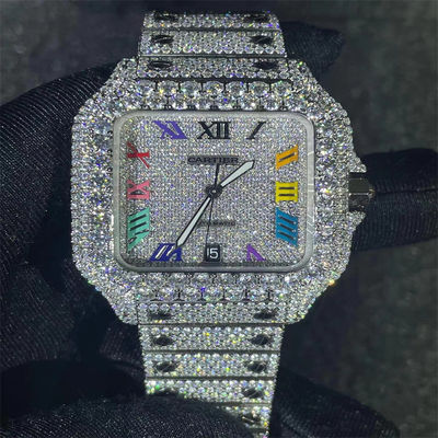 Moissanite  Watch Luxury White Dial Iced Out  Watch ODM Custom Watches For Men