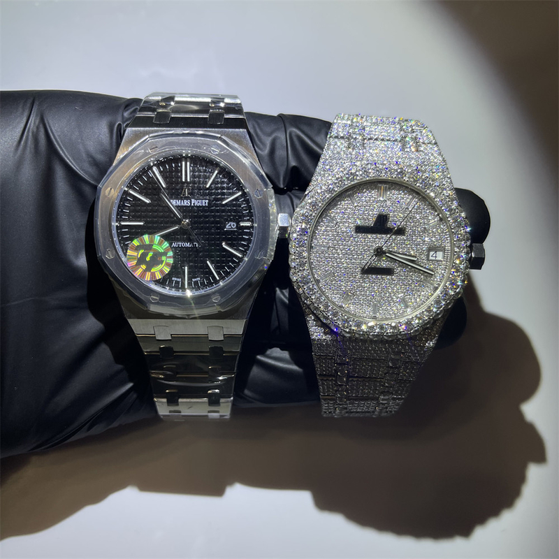 Hand Setting Moissanite Buss Down Watch Luxury Dial Hip Hop Iced Out Diamond