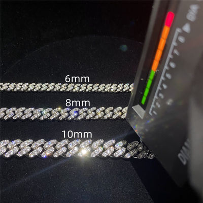 Mulheres feitas sob encomenda de Sterling Silver Hip Hop For da joia do bracelete de corrente de Moissanite Cuban Link